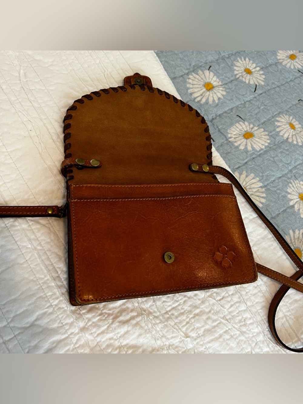 Patricia Nash Crossbody Cognac Tooled Leather Bag - Picture 5 of 12